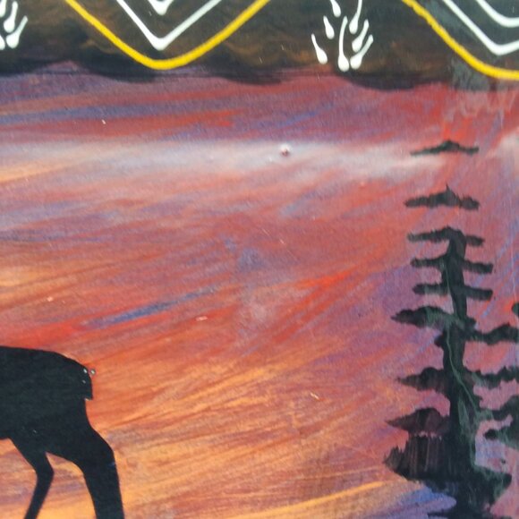 Share Moose Platter Artables Canada Debra Durrer Handpainted 12 3/4In Plate Art - Picture 4 of 8